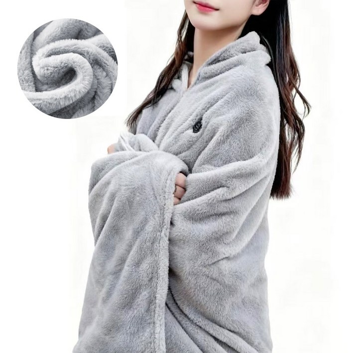 MIGA 인조 토끼털 온열 담요 캠핑용 무선 1인용 차박 전기담요