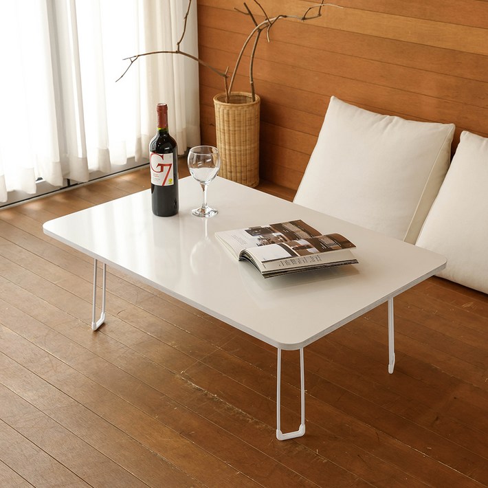 레몬트리 국내제조 E0등급 LPM 900 심플 라운드 접이식 거실 테이블