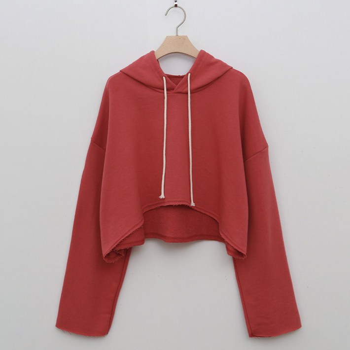 럽스 쥬아 크롭 캐쥬얼 맨투맨 후드티