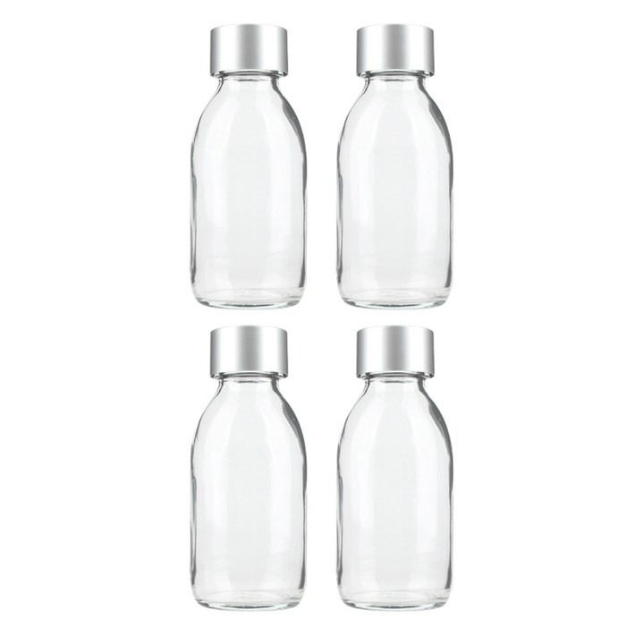 공병상회 OS더치 100 투명 유리병 4p + 실버캡 4p 세트 100ml