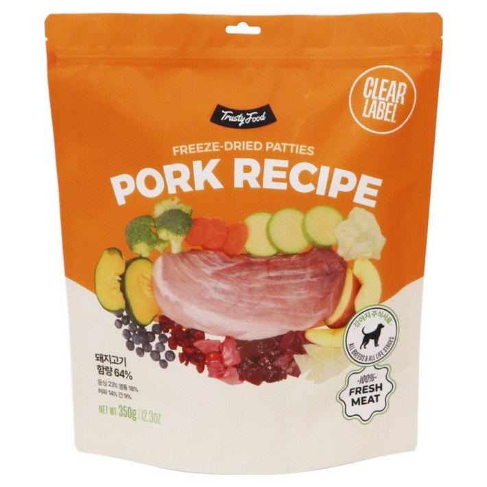 트러스티푸드 전연령 강아지 동결건조 포크 사료 패티, 150g, 1개, 돼지 트러스티푸드 전연령 강아지 동결건조 포크 사료 패티, 150g, 1개, 돼지