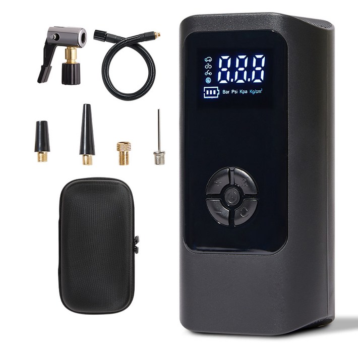 메이튼 휴대용 올인원 에어펌프 6000mAh 30cm연장선, 1세트, 블랙 메이튼 휴대용 올인원 에어펌프 6000mAh 30cm연장선, 1세트, 블랙