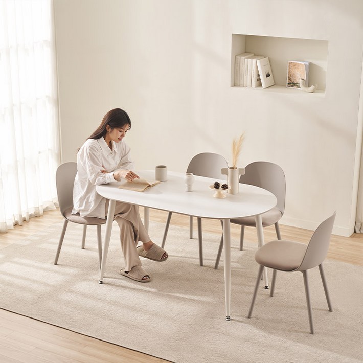 삼익가구 클레디 통세라믹 타원형 4인용 식탁세트 방문설치