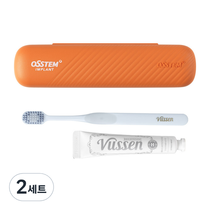 오스템파마 휴대용 양치키트 뷰센 더블와이드 칫솔 뷰센 H 브라이트닝 미니 치약, 2세트 오스템파마 휴대용 양치키트 뷰센 더블와이드 칫솔 뷰센 H 브라이트닝 미니 치약, 2세트