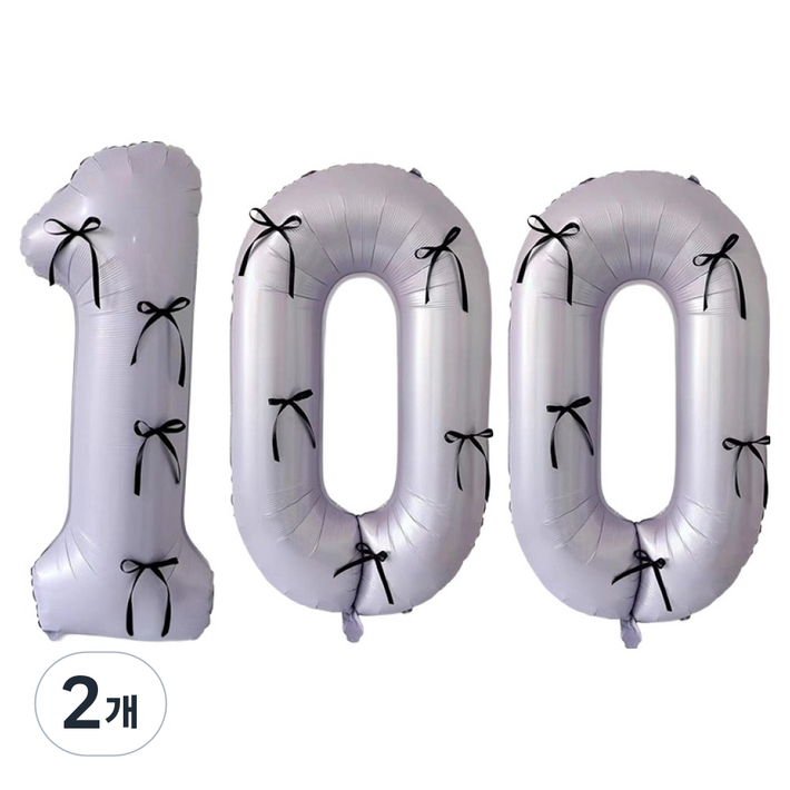 문구담 생일 기념일 이벤트 장식 대형 숫자풍선 100, 퍼플, 2개