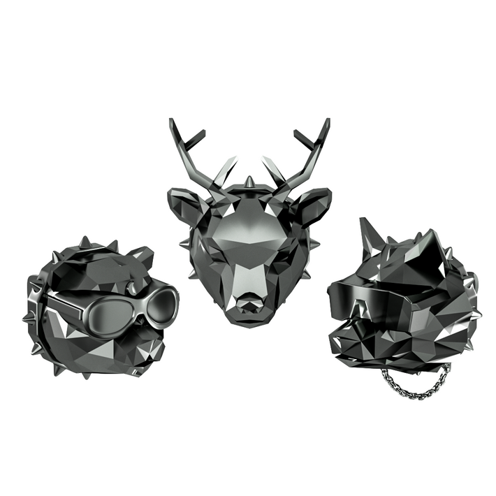 쓰리나인 차량용 방향제 본체 3p  향 리필 3p 세트, 1세트, 크롬블랙, 클린코튼