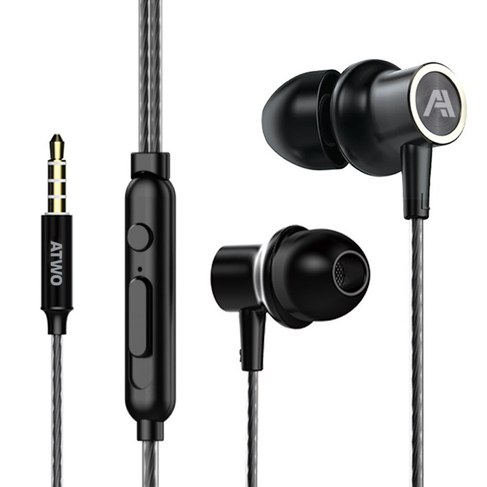 에이투 티타늄 다이나믹 드라이버 유선 이어폰, AW111, 블랙 에이투 티타늄 다이나믹 드라이버 유선 이어폰, AW111, 블랙