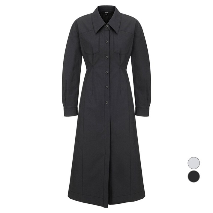 온앤온 여성용 스티치 포인트 셔츠형 원피스