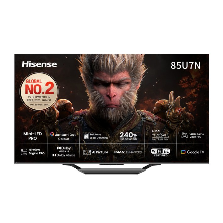 HISENSE 4K UHD Mini LED 스마트TV, 215cm85인치, 85U7N, 스탠드형, 방문설치