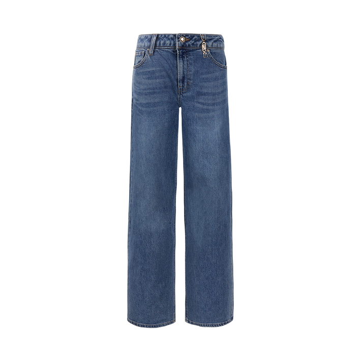 게스 여성용 벨트고리 금속장식 와이드 팬츠 미디엄블루 사계절용  YO3D6105MBL2