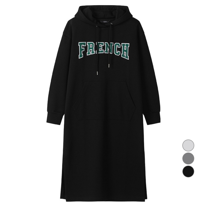 탑텐 여성용 테리 그래픽 후드 롱 원피스 MSE4OO2201