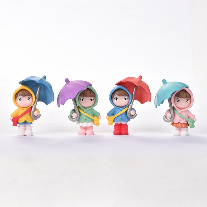 미니 우산 소녀 피규어 4종 세트