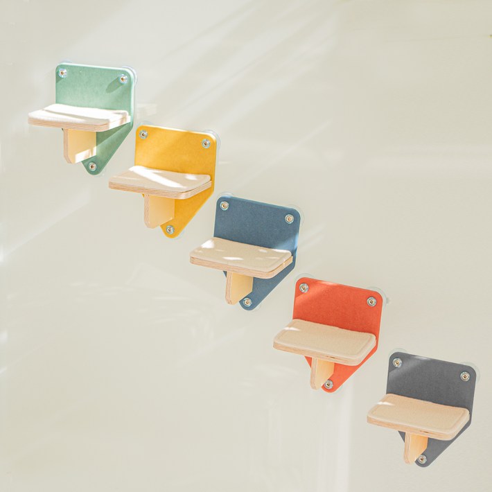 모넬로 고양이 무지개냥 창문 캣워커 스텝 5종 세트