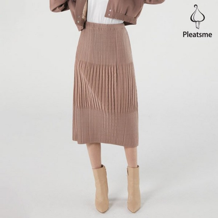 플리츠미 시그니처 퀼팅 플리츠 스커트_HPSKW023001 930175