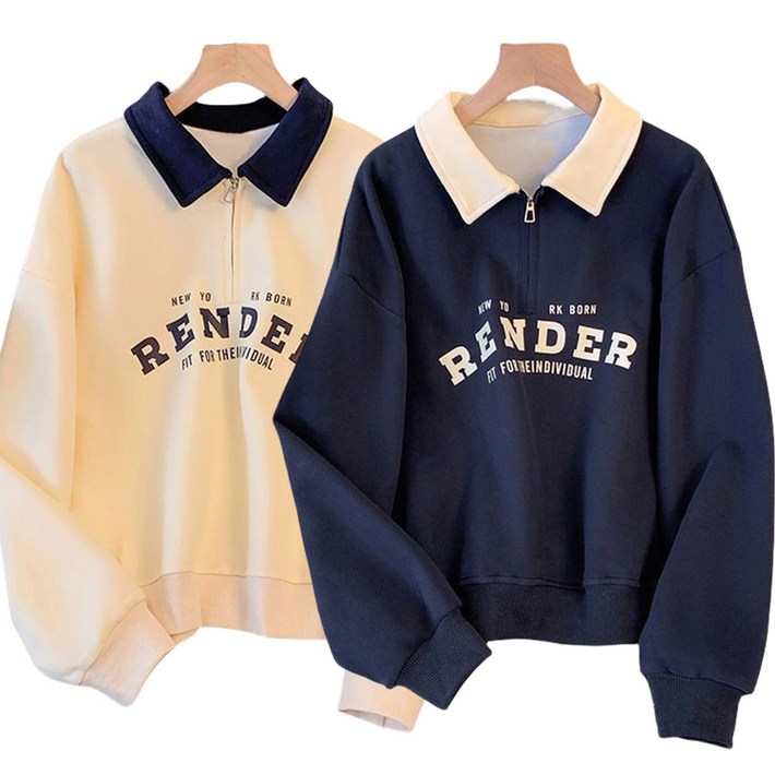 1  1 여성티셔츠 카라넥 맨투맨 티 긴팔티 블라우스 EVJ6774 38