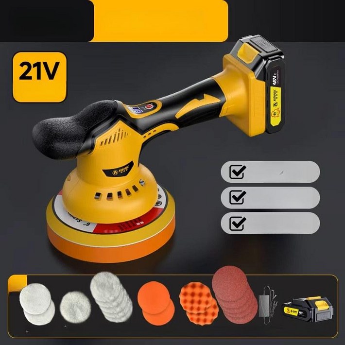 도랑가게 유막제거기계 컴파운드 왁싱기 자동차, 18종 세트 5칸 배터리 1개 충전기 1개