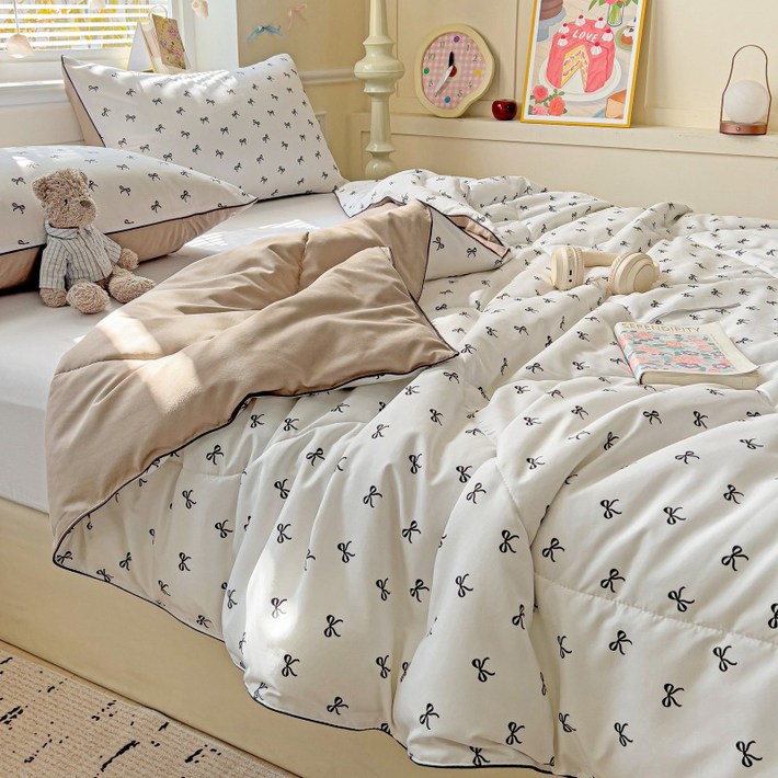 대인즈 양면 차렵이불 콩섬유 가벼운 귀여운 봄 여름이불