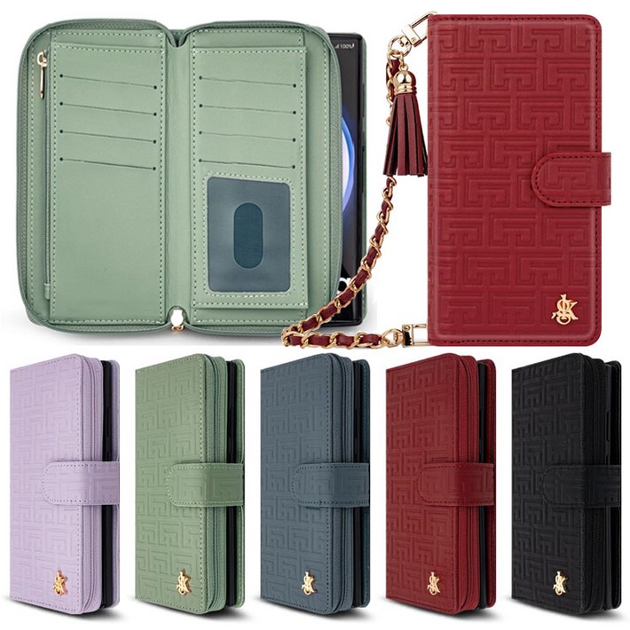 페블 갤럭시S24플러스 전용 SMS926N S24 5G 카드 지폐 수납 지갑 월렛형 스트랩포함 지퍼 다이어리 휴대폰 케이스