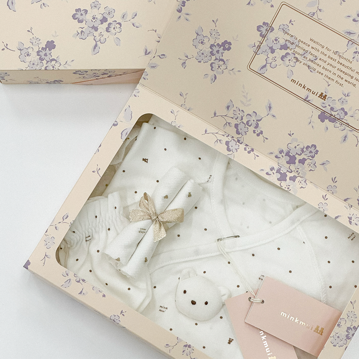 25FW신제품 밍크뮤 뮤뮤 배냇저고리 손싸개 신생아 출산선물세트