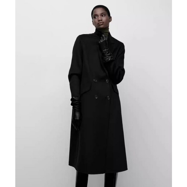 8Y12124 ZARA 여자신상 더블코트 슬림핏 롱코트 8073265