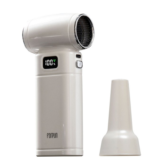포른 무선 에어건 미니 휴대용 초강력 차량용 청소기 송풍기, 화이트