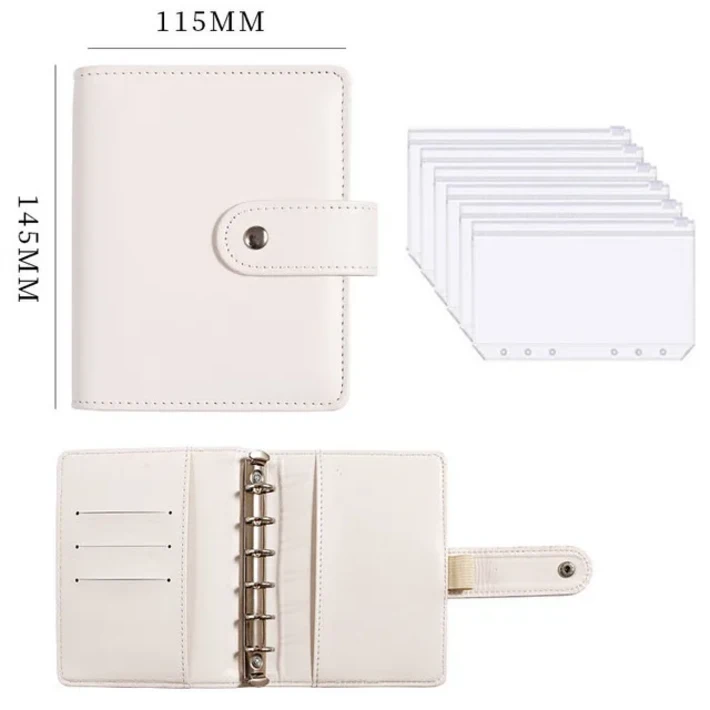 예산 플래너 2023 현금 봉투 저축 돈 재무 관리용 6 홀 바인더 A7 루스리프 노트 바인더 하우징