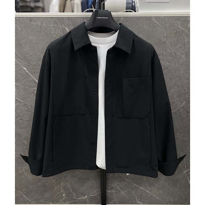 리버클래시 25SS 블랙 투 포켓 캐주얼 셋업 오버핏 셔츠 자켓 LLS32550DG