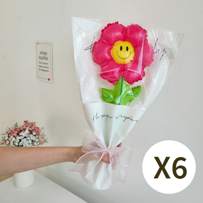 이벤트홀릭 데이지 꽃다발 풍선 6송이 생일 졸업 입학 학예회