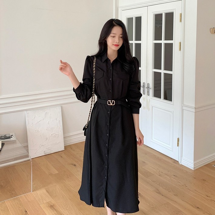 비비디아 Bibidia 신상 여성 반팔 원피스 고급 슬림핏 하객룩 오피스룩 롱치마 (S~3XL) 5458