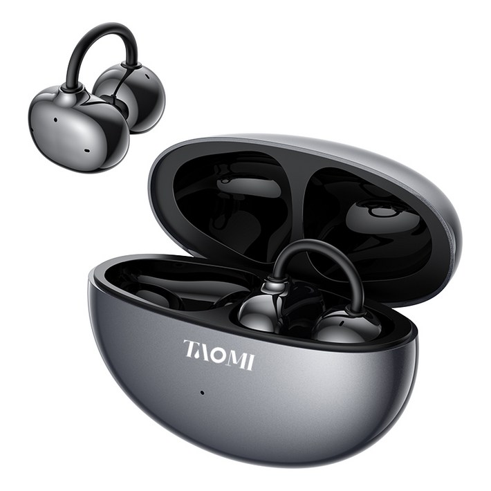타오미 무선 V6.0 오픈형 블루투스 이어폰 귀걸이형, TMClip 26, 그레이
