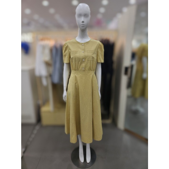 플라스틱아일랜드 라운드넥 플레어 원피스 PR2WO964