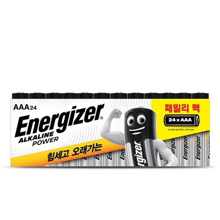 에너자이저 알카라인 패밀리팩 건전지 AAA 24입, 1개, 24개입 에너자이저 알카라인 패밀리팩 건전지 AAA 24입, 1개, 24개입