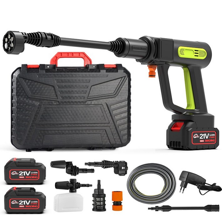 YUON 독일 무선 고압세척기 휴대용 고압세차기 모터식 쏘고쏘고365 초강력 물분사기3.0Ah 배터리 분당 16L 토출량 콜튼 같은 스타일