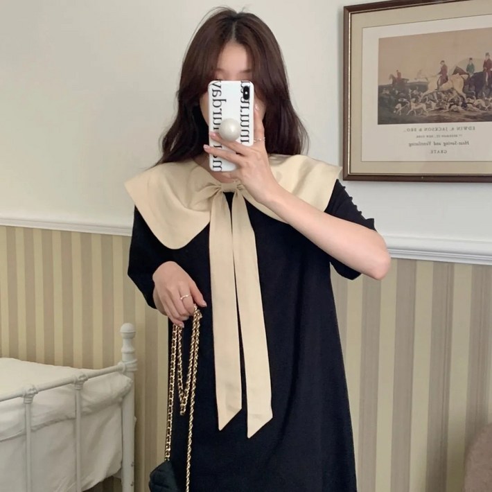 wassup  원피스 여성 여름 리본  편안 통기 휴양지룩 원피스