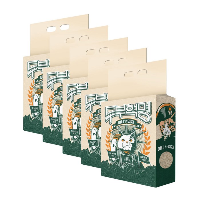 두부혁명 미니입자 무향 고양이 모래 2.5kg 5개, 2.5kg, 5개, 무향