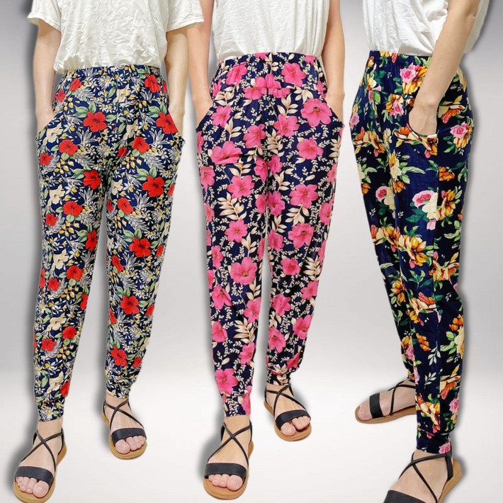 보리도리 9부 여름 몸빼바지 냉장고 바지 3장 1세트 홈웨어 단체복