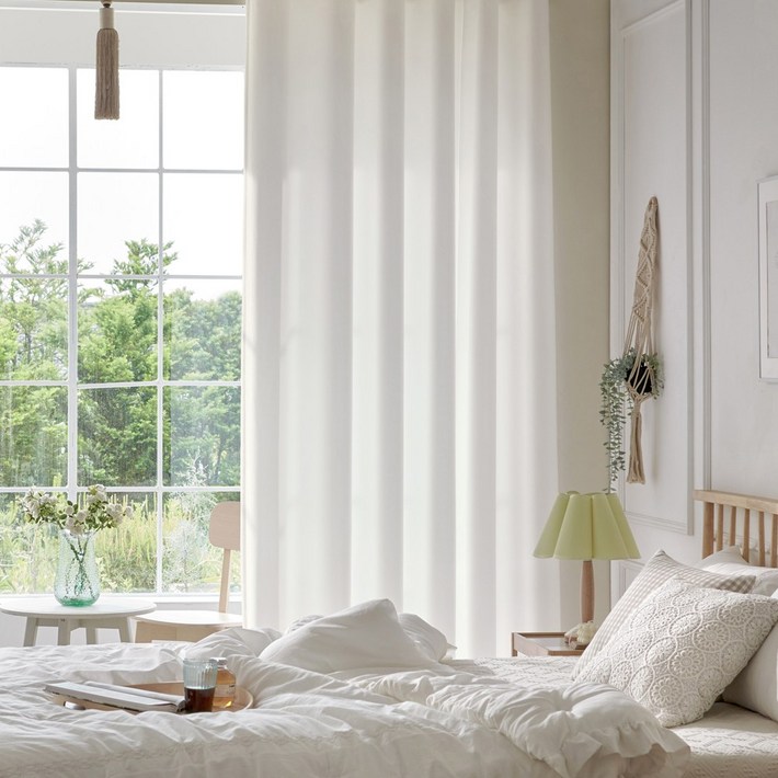 뷰하우스 루이즈 창문 거실 맞춤 암막 커튼 아일렛 핀형 나비주름 커텐