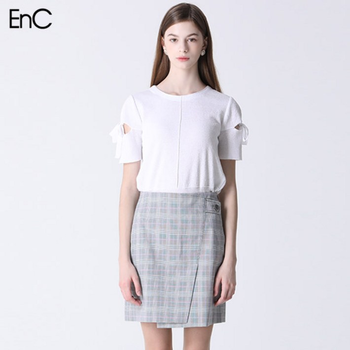 EnC 클래식 체크 미니 스커트 택가격 179000원