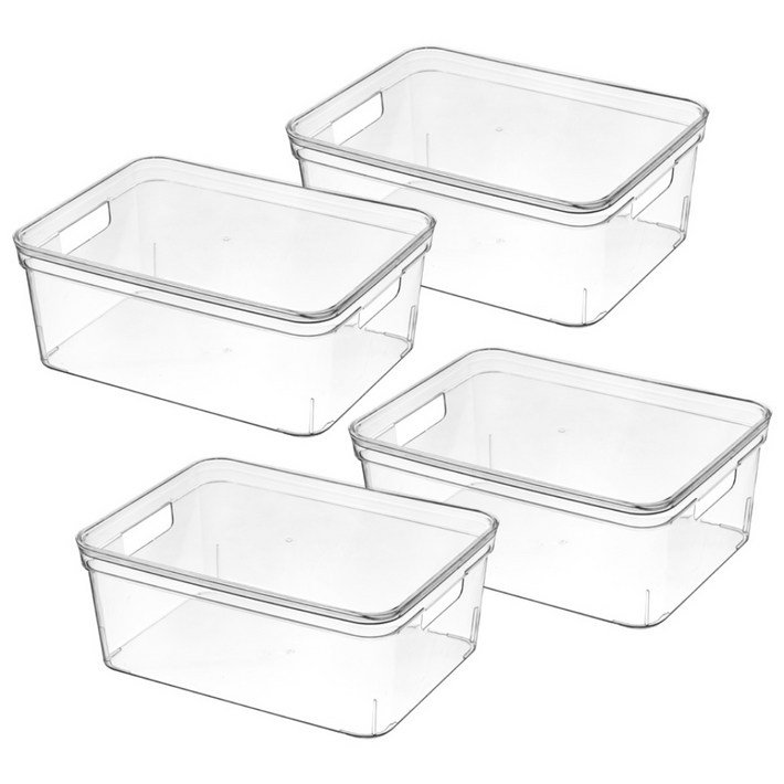 리빙 박스 팬트리 정리 책 바구니 장난감 수납함 ORT 정리함, 4개