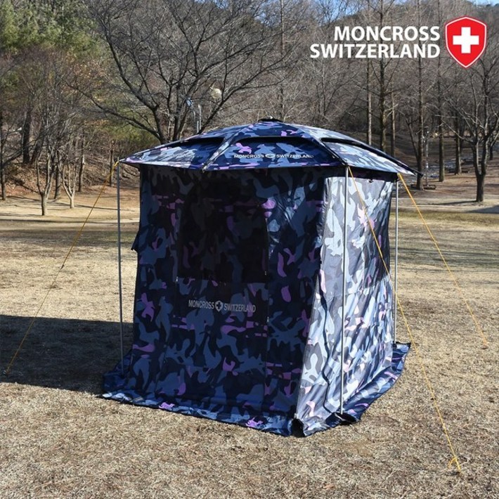 몽크로스 W52JP 립스탑 암막 지퍼 파라솔월 52인치 캠핑 낚시 파라솔 텐트 가림막, W52JP PM핑크 밀리터리