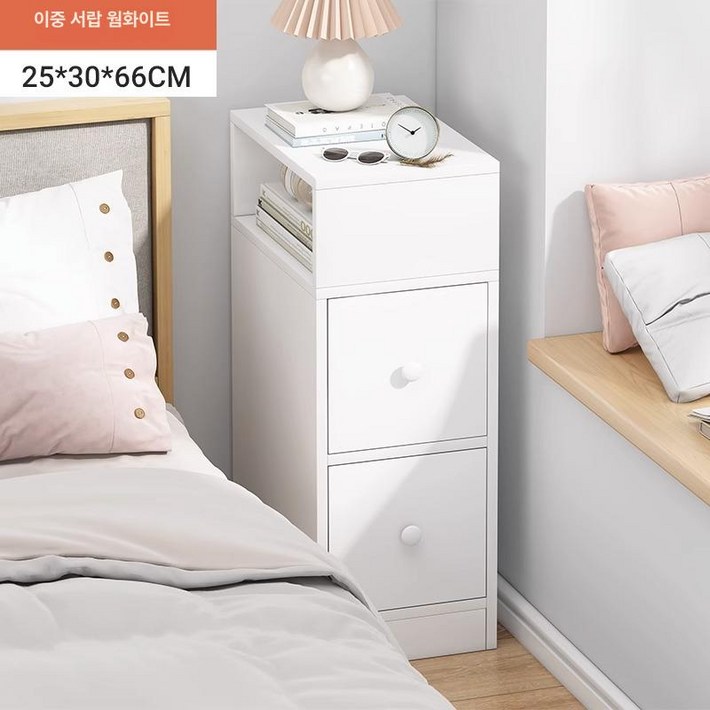 틈새수납장 미니 폭좁은 서랍 슬라이딩 협탁 높은 따뜻한