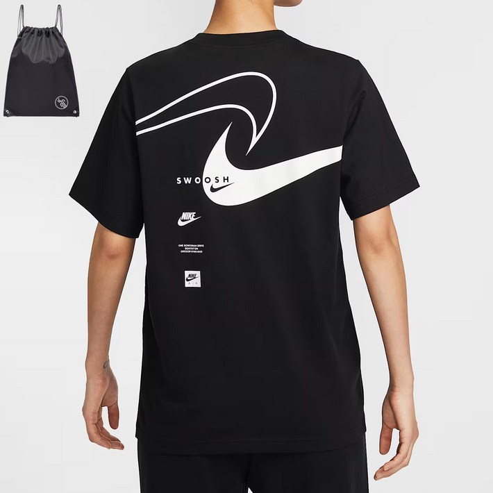 나이키 여성 더블 빅스우시 면 반팔티 블랙 PGN짐쌕가방 지급