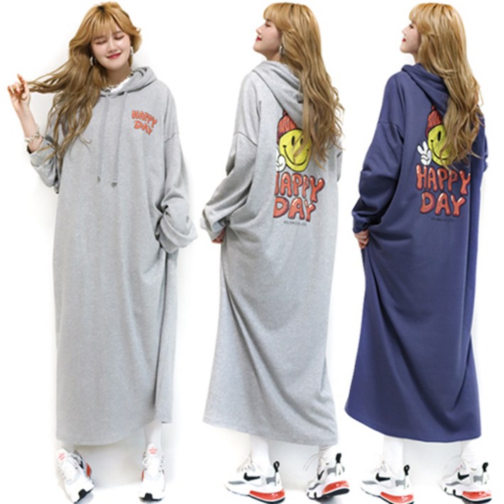 현이네 HAPPY DAY 후드 원피스 3컬러 99까지 착용 빅사이즈