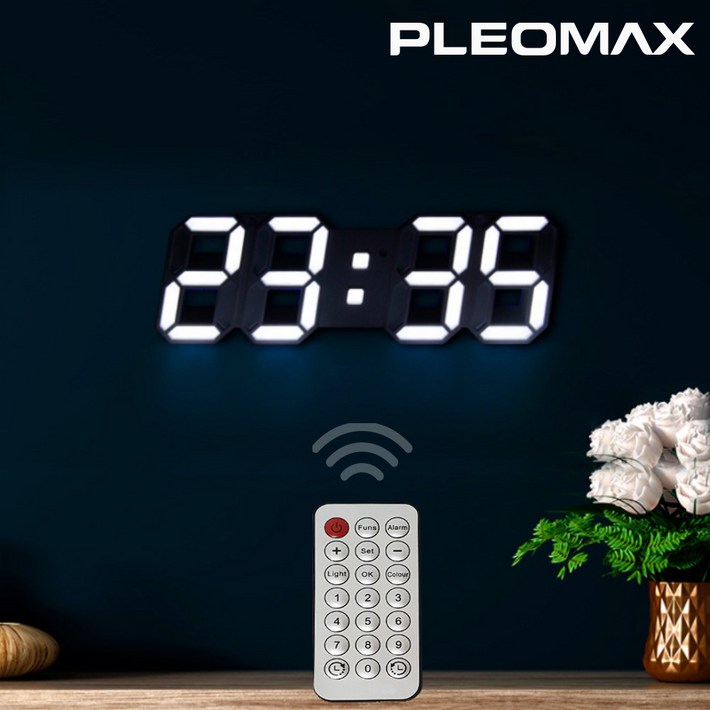 플레오맥스 무소음 LED 인테리어 벽걸이 시계