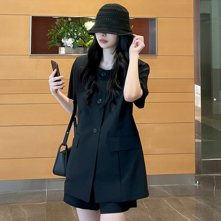 초특가 고퀄리티국내 자체 제작당일 발송 어반 라운드 쓰리버튼 반팔 자켓