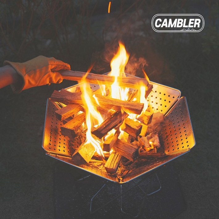 캠블러 헥사곤 화로대 육각 불멍 캠핑 화로 접이식 그릴 스토브, 1개