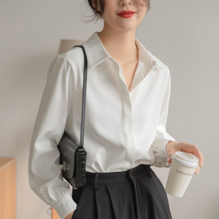 여성 블라우스 출근룩 하객룩 데일리룩 심플 베이직 여성 셔츠