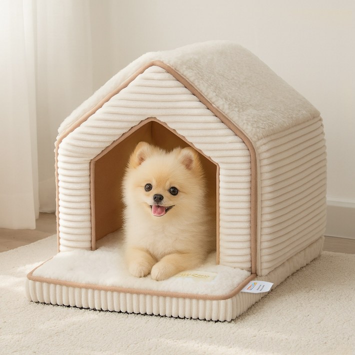 PAWZ Road 반려동물 푹신 베란다 숨숨집 하우스, 지퍼형 강아지 고양이 집