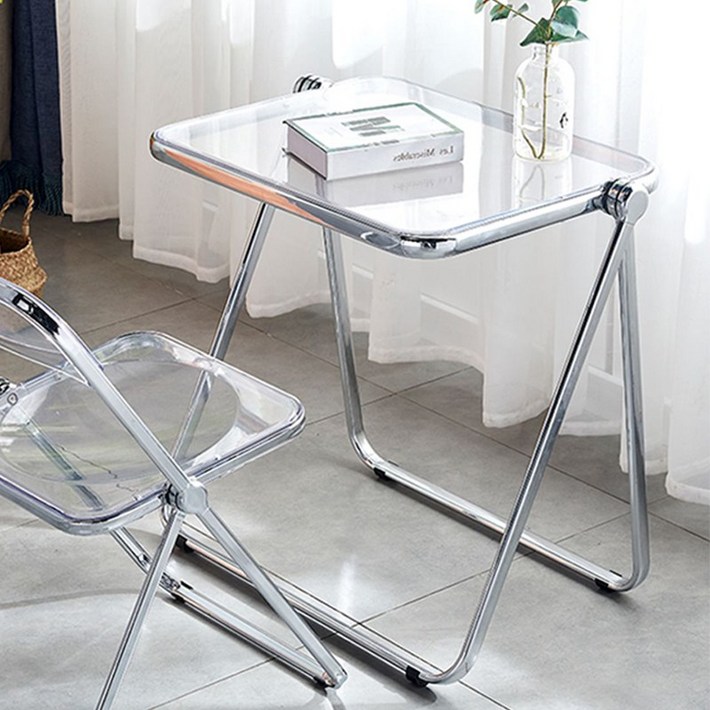 로얄다이아 접이식테이블 미드센추리모던 아크릴테이블 투명테이블