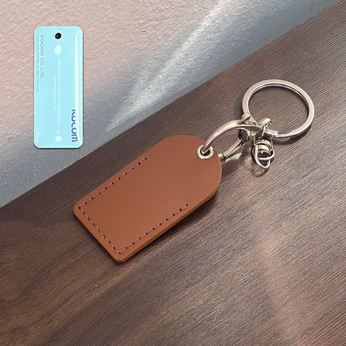 1.8x.4.5cm 가죽 아파트 도어락 카드키 케이스 키링 가게 상가 학교 호텔, 1개입, 카멜 1.8×4.5